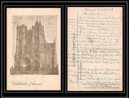 43240 Carte Postale En Franchise Cathedrale D'amiens Croix Rouge (red Cross) Guerre 1914/1918 War Postcard  - Guerra Del 1914-18
