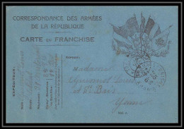 43224 Carte Postale En Franchise 5 Drapeaux Bleus Saint-Bris-le-Vineux Yonne 1916 Guerre 1914/1918 War Postcard  - Oorlog 1914-18