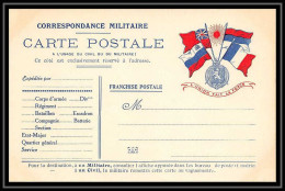43205 Carte Postale En Franchise Neuve 4 Drapeaux L'union Fait La Force Guerre 1914/1918 War Postcard  - Guerre De 1914-18