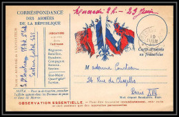 43161 Carte Postale En Franchise 6 Drapeaux Centre Couleurs 1915 Secteur 125 Guerre 1914/1918 War Postcard  - Guerra Del 1914-18