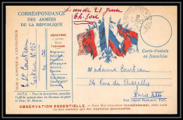 43160 Carte Postale En Franchise 6 Drapeaux Centre Couleurs 1915 Secteur 125 Guerre 1914/1918 War Postcard  - Guerra Del 1914-18