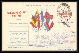 43163 Carte Postale En Franchise 7 Drapeaux Couleurs Centre Secteur 69 Nuit St Georges Guerre 1914/1918 War Postcard  - WW I