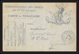 43223 Carte Postale En Franchise Drapeaux Bleus St Bris Le Vineux Yonne 1915 Guerre 1914/1918 War Postcard  - Oorlog 1914-18