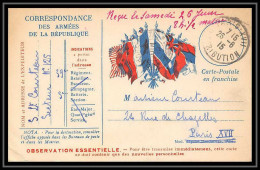 43157 Carte Postale En Franchise 6 Drapeaux Centre Couleurs 1915 Secteur 125 Guerre 1914/1918 War Postcard  - Guerra Del 1914-18