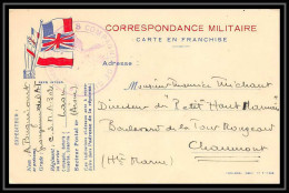 43135 Carte Postale En Franchise 6 Drapeaux Couleurs 8ème Cie De Guet Laon 1919 Guerre 1914/1918 War Postcard  - WW I