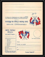 43129 Carte Postale En Franchise Neuve 4 DRAPEAUX Guerre + Reponse 1914/1918 War Postcard  - WW I