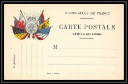 43197 Carte Postale En Franchise Neuve 6 Drapeaux 1915 Touring Club De France Guerre 1914/1918 War Postcard  - Guerra Del 1914-18