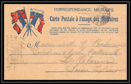 43144 Carte Postale En Franchise 1915 4 Drapeaux Couleurs Secteur 150 Guerre 1914/1918 War Postcard  - Oorlog 1914-18