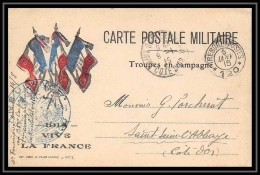 43146 Carte Postale En Franchise 3 Drapeaux Couleurs 1915 Ambulance 14/8 Secteur 120 Guerre 1914/1918 War Postcard  - WW I