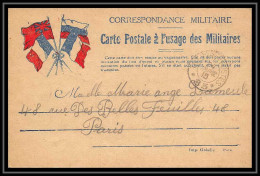 43145 Carte Postale En Franchise 1915 4 Drapeaux Couleurs Secteur 83 Guerre 1914/1918 War Postcard  - Guerra Del 1914-18