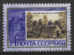 Russia 1969. Scott #3586 (U) Straw Hut, Razliv - Gebruikt