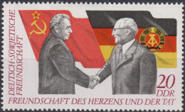 1972 DDR ** Mi:DD 1760, Sn:DD 1375, Yt:DD 1449, Leonid Brezhnev Und Erich Honecker - Neufs