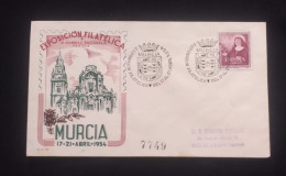 C) 1954. SPAIN. FDC POSTCARD SENT TO ARGENTINA. STAMP OF THE XXXV INTERNATIONAL EUCHARISTIC CONGRESS. XF - Autres & Non Classés