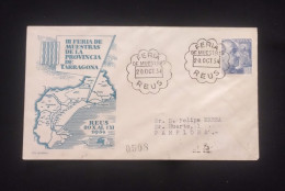 C) 1954. SPAIN. INTERNAL MAIL.  MAP OF TARRAGONA STAMP OF THE SHIELD OF SPAIN FRANCO. XF - Other & Unclassified