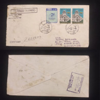 C) 1989. PERU. AIRMAIL ENVELOPE SENT TO ARGENTINA. MULTIPLE STAMPS FROM THE PALACE OF COMMERCE. FRONT AND BACK. XF - Pérou