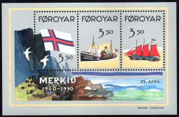 FEROE FOROYAR  N° YT 194/196 Bloc N°4 ** Drapeau Flag Navire Bateau Boat - Faroe Islands