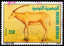 Timbre-poste Dentelé Oblitéré - Faune Tunisienne Antilope Oryx - N° 1132 (Yvert Et Tellier) - Tunisie 1989 - Tunisie (1956-...)