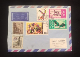 C) 1983. GERMANY. AIRMAIL ENVELOPE SENT TO ARGENTINA. MULTIPLE ART STAMPS, STRUCTURES, OLYMPIC GAMES. XF - Otros & Sin Clasificación