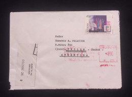 C) 1993. URUGUAY. AIRMAIL ENVELOPE SENT TO ARGENTINA. STAMP OF CHANNEL 5 NATIONAL TELEVISIÓN SYSTEM. XF - Uruguay