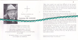 Antoine De Jaeger-Hamerlynck, Evergem 1919, Eeklo 2006. Oud-strijder 40-45; Foto - Obituary Notices