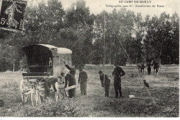 Camp De Mailly -  Telégraphie Sans Fil - Installation Du Poste  - CPR Cartes D'Autrefois - Kazerne