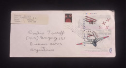 C) 1999. CANADA. AIRMAIL ENVELOPE SENT TO ARGENTINA. MULTIPLE AIRCRAFT STAMPS. XF - Unclassified