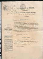Préfecture De Police 1871  Autorisation  Boissons à Consommer Sur Place 39 Rue Des Abbesses Paris  Deshaye Julien - Documents