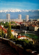 GRENOBLE       ( ISERE )   LES QUAIS DE L ' ISERE ET LA CHAINE DE BELLEDONNE - Grenoble