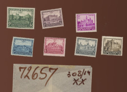 1930.  308/317. Kastelen. Châteaux.  Schloßen ** Postfris.  Cote  195 € - Unused Stamps