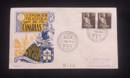 C) 1954. SPAIN. FIRST AIRMAIL ENVELOPE SENT TO ARGENTINA. DOUBLE STAMP OF SANTO COMPOS. XF - Other & Unclassified