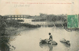 TONKIN   SONTAY  Barrage  - Rizieres         INDO,285 - Viêt-Nam