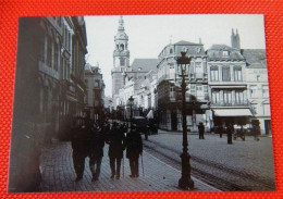 MONS Le 3 Avril 1901 - 3 CARTES : L'Eglise Saint Nicolas , Elagueurs, Grand'Place -  (Fondation Léon Losseau -  CPM) - Mons