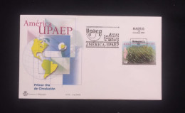 C) 2001. SPAIN. FDC. MAP OF AMERICA.  STAMP OF UNESCO WORLD HERITAGE PROPERTY. XF - Autres & Non Classés