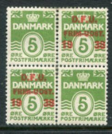 DENMARK 1938 Stamp Exhibition Overprint + Unoverprinted Block With Two Pairs MNH / **. Michel 243 - Unused Stamps