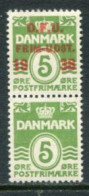 DENMARK 1938 Stamp Exhibition Overprint + Unoverprinted In Pair  MNH / **. Michel 243 - Nuovi
