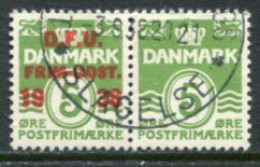 DENMARK 1938 Stamp Exhibition Overprint + Unoverprinted In Pair Used. Michel 243 - Oblitérés