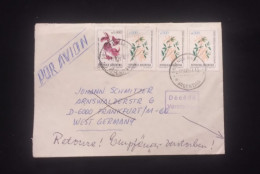 C) 1991. ARGENTINA. AIRMAIL ENVELOPE SENT TO GERMANY. MULTIPLE STAMPS OF DECORATIVE PLANTS. XF - Argentine