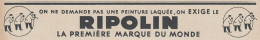 Peinture Laquée RIPOLIN - 1936 Vintage Advertising - Pubblicità Epoca - Advertising