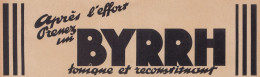 Tonique BYRRH - 1936 Vintage Advertising - Pubblicità Epoca - Advertising