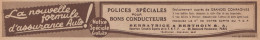 Assurance Auto SERRATRICE & BERTHOIN Paris - 1936 Vintage Advertising  - Advertising