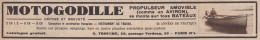 MOTOGODILLE Propulseur Amovible Pour Bateaux - 1930 Vintage Advertising - Advertising