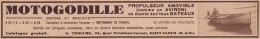 MOTOGODILLE Propulseur Amovible Pour Bateaux - 1934 Vintage Advertising - Werbung
