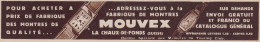 Montres MOUVEX - 1934 Vintage Advertising - Pubblicità Epoca - Advertising