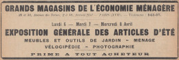 Grands Magasins De L'économie Ménagére Paris - 1908 Vintage Advertising - Werbung