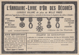 Annuaire Livre D'Or Des Décorés - 1908 Vintage Advertising - Pubblicità - Werbung
