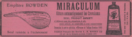 Emplatre BOWDEN - Miraculum - 1908 Vintage Advertising - Pubblicità Epoca - Werbung