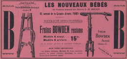 Freins BOWDEN Réclame - 1905 Vintage Advertising - Pubblicità Epoca - Werbung