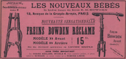 Freins BOWDEN Réclame - 1905 Vintage Advertising - Pubblicità Epoca - Werbung