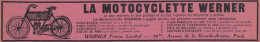 Motocyclette WERNER - 1905 Vintage Advertising - Pubblicità Epoca - Werbung