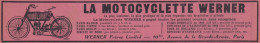 Motocyclette WERNER - 1905 Vintage Advertising - Pubblicità Epoca - Werbung